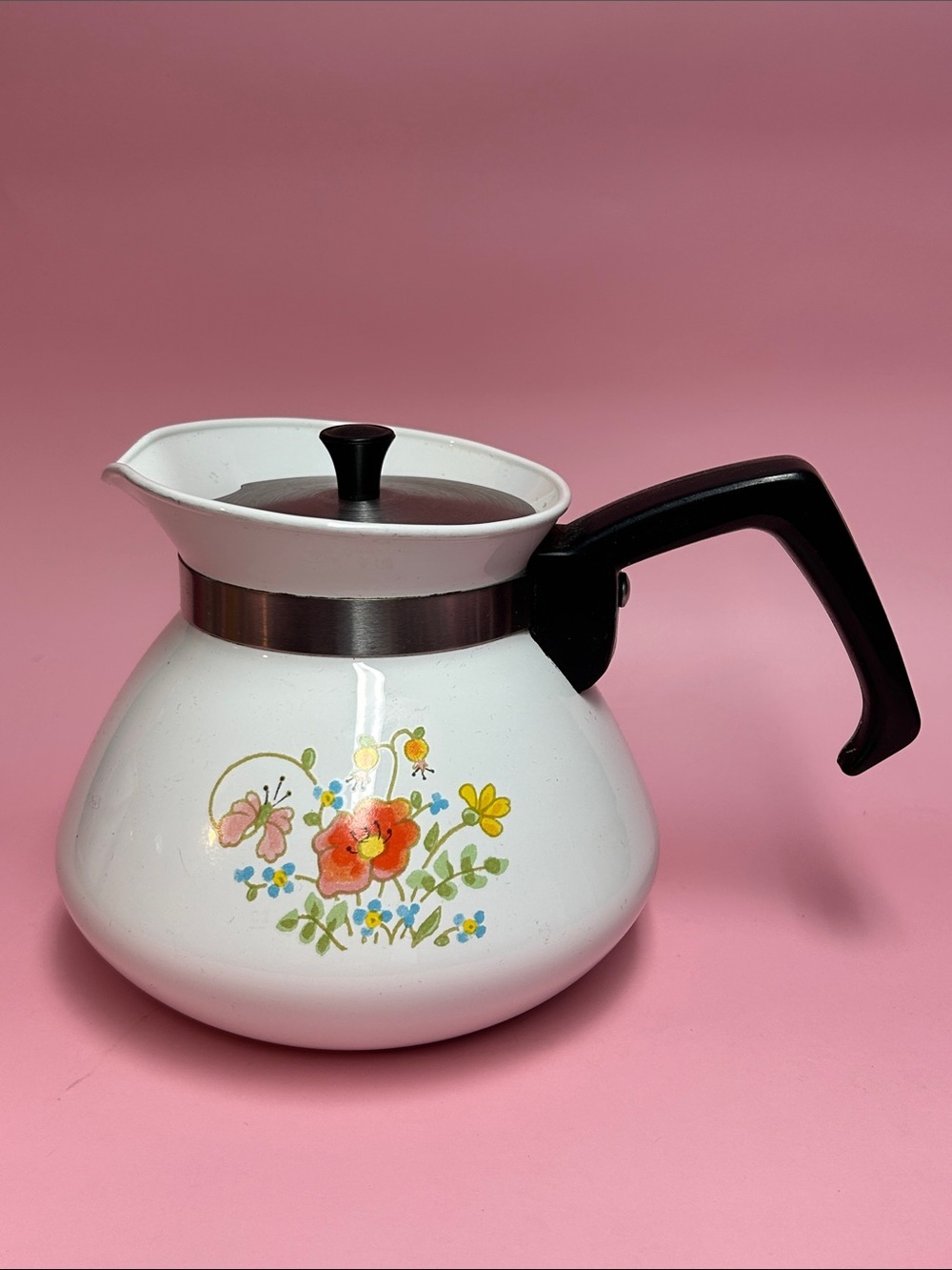 Vintage Corning Ware Wildflower Tea Pot 6 cup